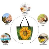 Yanfind Shopping Bag for Ladies Gazania Flower Spring Summer Forest Petal Plant Flowering Botany Daisy Annual Reusable Multipurpose Heavy Duty Grocery Bag for Outdoors.
