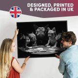 yanfind A2 BW - French Bulldogs Playing Cards Dog Art Print 59.4 X 42 cm 280gsm satin gloss photo paper