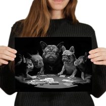 yanfind A4 - French Bulldogs Playing Cards Dog Art Print 29.7 X 21 cm 280gsm satin gloss photo paper