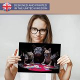 yanfind A4 - French Bulldogs Playing Cards Dog Art Print 29.7 X 21 cm 280gsm satin gloss photo paper