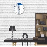 yanfind Fashion PVC Wall Clock Architecture Sky Building City Cloudless Commerce Construction Contemporary Corporate Creative Curve Daytime Mute Suitable Kitchen Bedroom Decorate Living Room