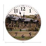 yanfind Fashion PVC Wall Clock Accommodation Aged Arched Architecture Attract Building Calm Classic Cloudless Construction Countryside Design Mute Suitable Kitchen Bedroom Decorate Living Room