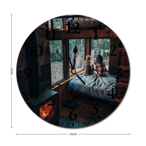 yanfind Fashion PVC Wall Clock Admire Adorable Anonymous Apartment Home Bed Bedroom Brunette Calm Carefree Chill Comfort Mute Suitable Kitchen Bedroom Decorate Living Room