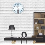 yanfind Fashion PVC Wall Clock Art Attract Central City Cloudy Construction Contemporary Design Destination Detail Development Engineering Mute Suitable Kitchen Bedroom Decorate Living Room