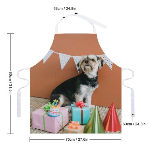 yanfind Custom aprons Adorable Portrait Birthday Party Present Canidae Celebrate Cute Dog Face white white-style1 70×80cm