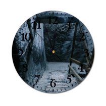 yanfind Fashion PVC Wall Clock Aged Ancient Architecture Attract Building Cave Construction Dark Decay Destination Mute Suitable Kitchen Bedroom Decorate Living Room