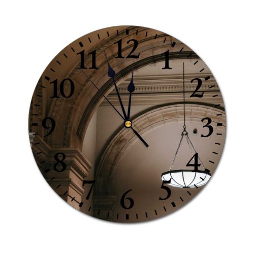 yanfind Fashion PVC Wall Clock Arch Arched Architecture Archway Attract Building Chandelier Classic Corridor Decor Design Mute Suitable Kitchen Bedroom Decorate Living Room
