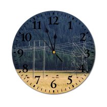 yanfind Fashion PVC Wall Clock Bushy Calm Countryside Cow Eat Ecology Feed Field Flora Forest Freedom Mute Suitable Kitchen Bedroom Decorate Living Room