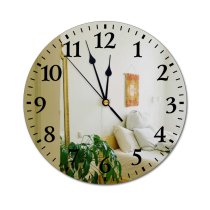 yanfind Fashion PVC Wall Clock Apartment Bed Bedroom Bedsheet Bedside Blanket Blurred Calm Comfort Contemporary Cozy Crumple Mute Suitable Kitchen Bedroom Decorate Living Room