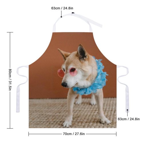 yanfind Custom aprons Accessory Adorable Portrait Canidae Cool Cute Dog Face Eyewear Fashion Human's white white-style1 70×80cm