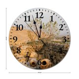 yanfind Fashion PVC Wall Clock Abandoned Aged Ancient Barrier Broken Building Cement Ceramic Classic Clay Construction Crack Mute Suitable Kitchen Bedroom Decorate Living Room