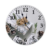 yanfind Fashion PVC Wall Clock Acorns Christmas Gifts Presents Season Time Decoration Design Flatlay Holidays Leaf Mute Suitable Kitchen Bedroom Decorate Living Room