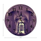 yanfind Fashion PVC Wall Clock Arch Architecture Building Ceiling Entrance Gate Hallway Mute Suitable Kitchen Bedroom Decorate Living Room