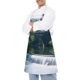 yanfind Custom aprons French France Village Lake River Waterfall Europe Beautiful Landscape Old Vacation white white-style1 70×80cm
