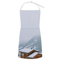 yanfind Custom aprons Atmosphere Breathtaking Building Cabin Calm Construction Space Cottage Daytime Distant Fog Freeze white white-style1 70×80cm