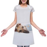 yanfind Custom aprons Adorable Portrait Bed Canidae Cute Dog Gaze Human's Friend Lazy white white-style1 70×80cm
