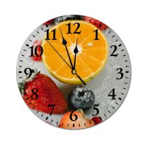 yanfind Fashion PVC Wall Clock Antioxidant Appetizing Assorted Berry Blueberry Colorful Delicious Diet Edible Freeze Mute Suitable Kitchen Bedroom Decorate Living Room