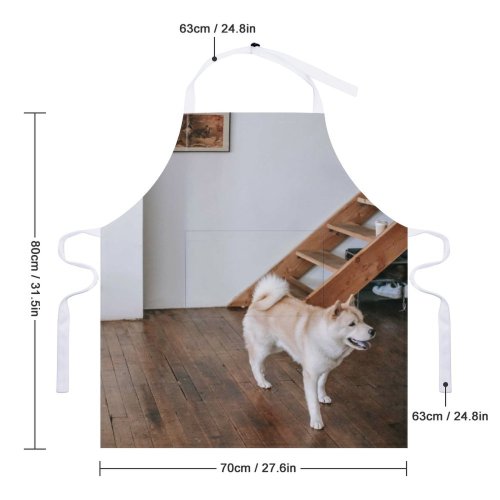 yanfind Custom aprons Adorable Akita Inu Apartment Attentive Blurred Calm Creature Curious Cute Daylight white white-style1 70×80cm