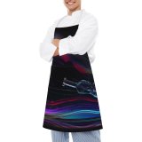 yanfind Custom aprons Art Wave Curve Abstract Neon Design Creativity Flame Surreal Energy Rainbow Artistic white white-style1 70×80cm