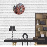 yanfind Fashion PVC Wall Clock Architecture Attic Branch Brick Wall Building City Construction Daytime District Exterior Facade Mute Suitable Kitchen Bedroom Decorate Living Room