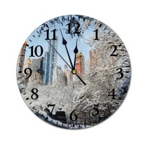 yanfind Fashion PVC Wall Clock Architecture Branch Calm Center City Cityscape Construction Daytime Development District Downtown Mute Suitable Kitchen Bedroom Decorate Living Room