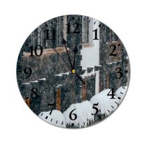 yanfind Fashion PVC Wall Clock Apartment Atmosphere Blizzard Building Contemporary Cool Cottage Countryside Dark Dramatic Dwell Facade Mute Suitable Kitchen Bedroom Decorate Living Room