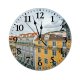 yanfind Fashion PVC Wall Clock Aged Architecture Building Calm Canal Channel City Cloudy Colorful Condominium Construction District Mute Suitable Kitchen Bedroom Decorate Living Room