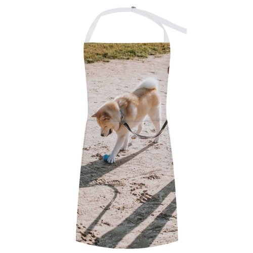 yanfind Custom aprons Adorable Anonymous Ball Charming Crop Cute Dog Enjoy Faceless Footprint Friendly white white-style1 70×80cm