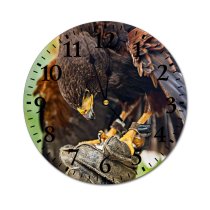 yanfind Fashion PVC Wall Clock Beak Outdoors Wild Wildlife Feather Hawk Raptor Falconry Prey Magnificence Mute Suitable Kitchen Bedroom Decorate Living Room