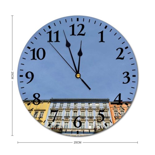 yanfind Fashion PVC Wall Clock Apartments Architectural Design Architecture Berlin Sky Building Space Daylight Exterior Glass Mute Suitable Kitchen Bedroom Decorate Living Room