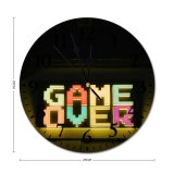 yanfind Fashion PVC Wall Clock 80s 90'S 90s Amusement Arcade Claw Game Conceptual Space Design End Exit Mute Suitable Kitchen Bedroom Decorate Living Room