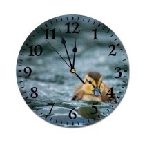 yanfind Fashion PVC Wall Clock Aqua Avian Calm Carefree Clear Creature Cute Duckling Ecology Feather Fowl Goose Mute Suitable Kitchen Bedroom Decorate Living Room