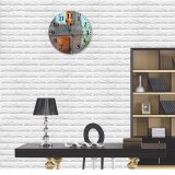 yanfind Fashion PVC Wall Clock Aged Ancient Arch Architecture Blurred Building Church Construction Detail Doorway Entrance Mute Suitable Kitchen Bedroom Decorate Living Room