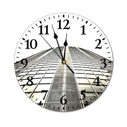 yanfind Fashion PVC Wall Clock Architectural Design Architecture Building City Construction Contemporary Corporate Expression Exterior Facade Futuristic Mute Suitable Kitchen Bedroom Decorate Living Room