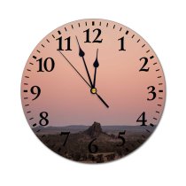 yanfind Fashion PVC Wall Clock Breathtaking Cloudless Country Countryside Dusk Empty Endless Evening Field Flora Floral Forest Mute Suitable Kitchen Bedroom Decorate Living Room