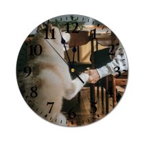 yanfind Fashion PVC Wall Clock Adorable Akita Inu Anonymous Friend Beverage Blurred Bonding Care Casual Coffee Mute Suitable Kitchen Bedroom Decorate Living Room