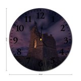 yanfind Fashion PVC Wall Clock Abandoned Aged Amazing Ancient Architecture Astronomy Atmosphere Attract Breathtaking Calm Castle Cloudy Mute Suitable Kitchen Bedroom Decorate Living Room