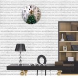 yanfind Fashion PVC Wall Clock Architecture Ball Bauble Building Celebrate Christmas City Colorful Coniferous Construction Contemporary Space Mute Suitable Kitchen Bedroom Decorate Living Room
