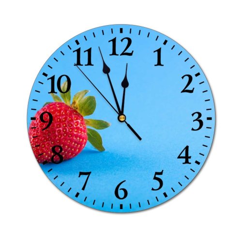 yanfind Fashion PVC Wall Clock Berry Delicious Focus Freshness Fruit Healthy Juicy Leaf Ripe Mute Suitable Kitchen Bedroom Decorate Living Room