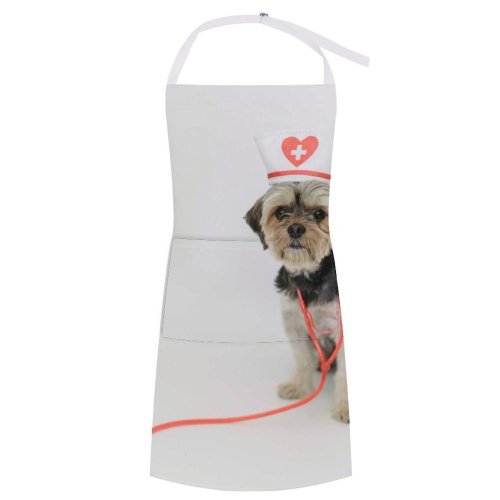 yanfind Custom aprons Adorable Attention Attentive Space Creature Doctor Dog Fluff Funny Fur Game Gaze white white-style1 70×80cm