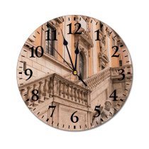 yanfind Fashion PVC Wall Clock Aged Arched Architecture Attract Building Carve City Classic Construction Decoration Design Mute Suitable Kitchen Bedroom Decorate Living Room