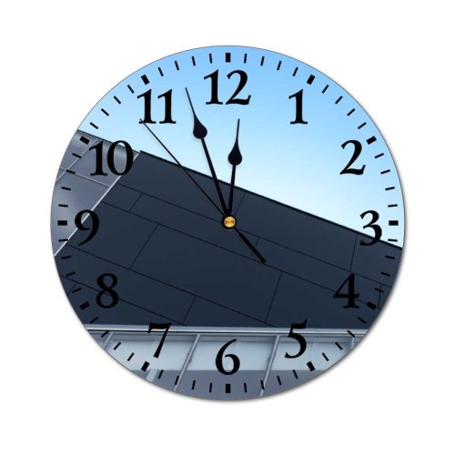 yanfind Fashion PVC Wall Clock Abstract Architectural Design Architecture Building City Downtown Exterior Facade Glass Lines Mute Suitable Kitchen Bedroom Decorate Living Room