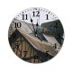 yanfind Fashion PVC Wall Clock Aged Antenna Architecture Building Chimney Cloudy Complex Construction Space Daytime District Dwell Mute Suitable Kitchen Bedroom Decorate Living Room