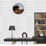 yanfind Fashion PVC Wall Clock Architecture Barren Big Boulder Bumpy Construction Space Countryside Daytime Dry Furniture Glamping Mute Suitable Kitchen Bedroom Decorate Living Room