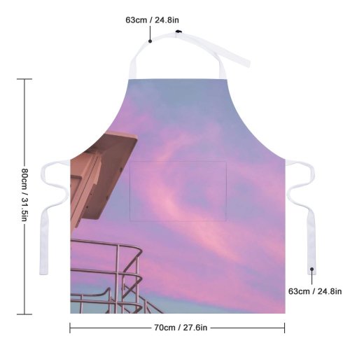 yanfind Custom aprons 911 Beach Sunset Beautiful Golden Hawaii Guard Oahu Palm Tree Pastel white white-style1 70×80cm