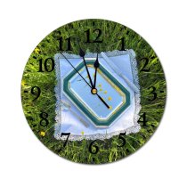 yanfind Fashion PVC Wall Clock Bloom Cloth Countryside Cutlery Delicate Dinnerware Fabric Farm Field Flora Floral Mute Suitable Kitchen Bedroom Decorate Living Room