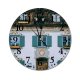 yanfind Fashion PVC Wall Clock Aged Architecture Art Artwork Backdrop Building Bull City Construction Space Creative Daytime Mute Suitable Kitchen Bedroom Decorate Living Room