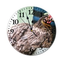 yanfind Fashion PVC Wall Clock Avian Chicken Cockerel Farm Feathers Hen Plumage Poultry Rooster Mute Suitable Kitchen Bedroom Decorate Living Room