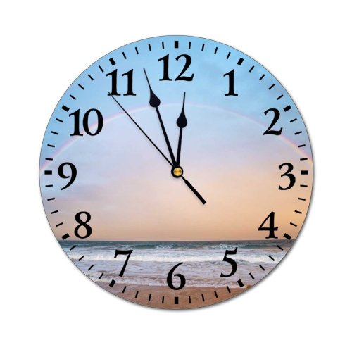 yanfind Fashion PVC Wall Clock Arch Beach Cloudy Coast Coastline Colorful Country Embankment Foam Journey Leisure Marine Mute Suitable Kitchen Bedroom Decorate Living Room