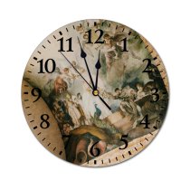 yanfind Fashion PVC Wall Clock Aged Ancient Arch Arched Art Artwork Building Burial Ceiling Classic Construction Craft Mute Suitable Kitchen Bedroom Decorate Living Room